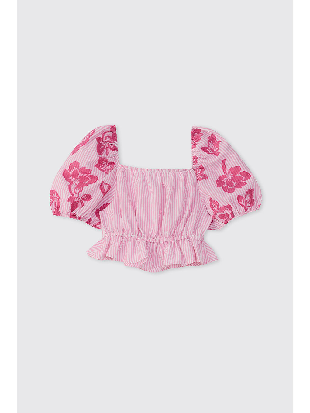 Kız Çocuk Karpuz Kollu Pembe Bluz-2