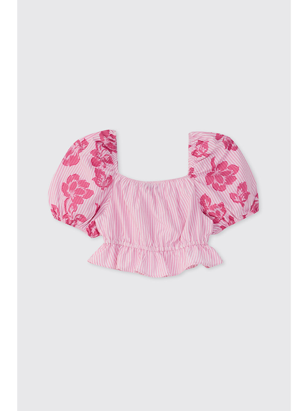 Kız Çocuk Karpuz Kollu Pembe Bluz-3