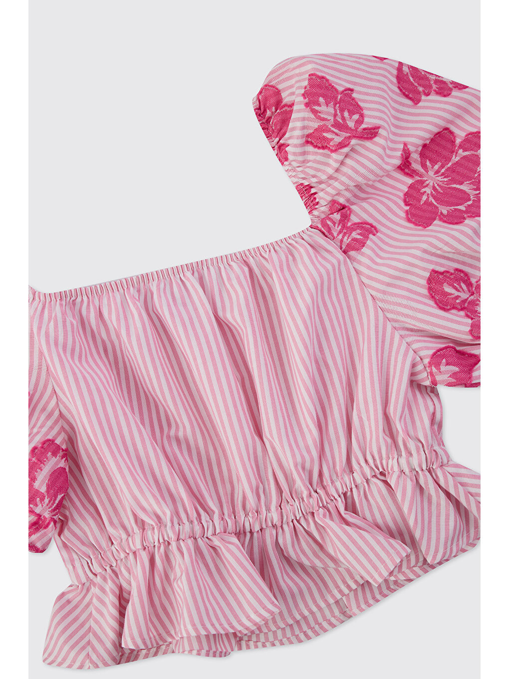 Kız Çocuk Karpuz Kollu Pembe Bluz-4