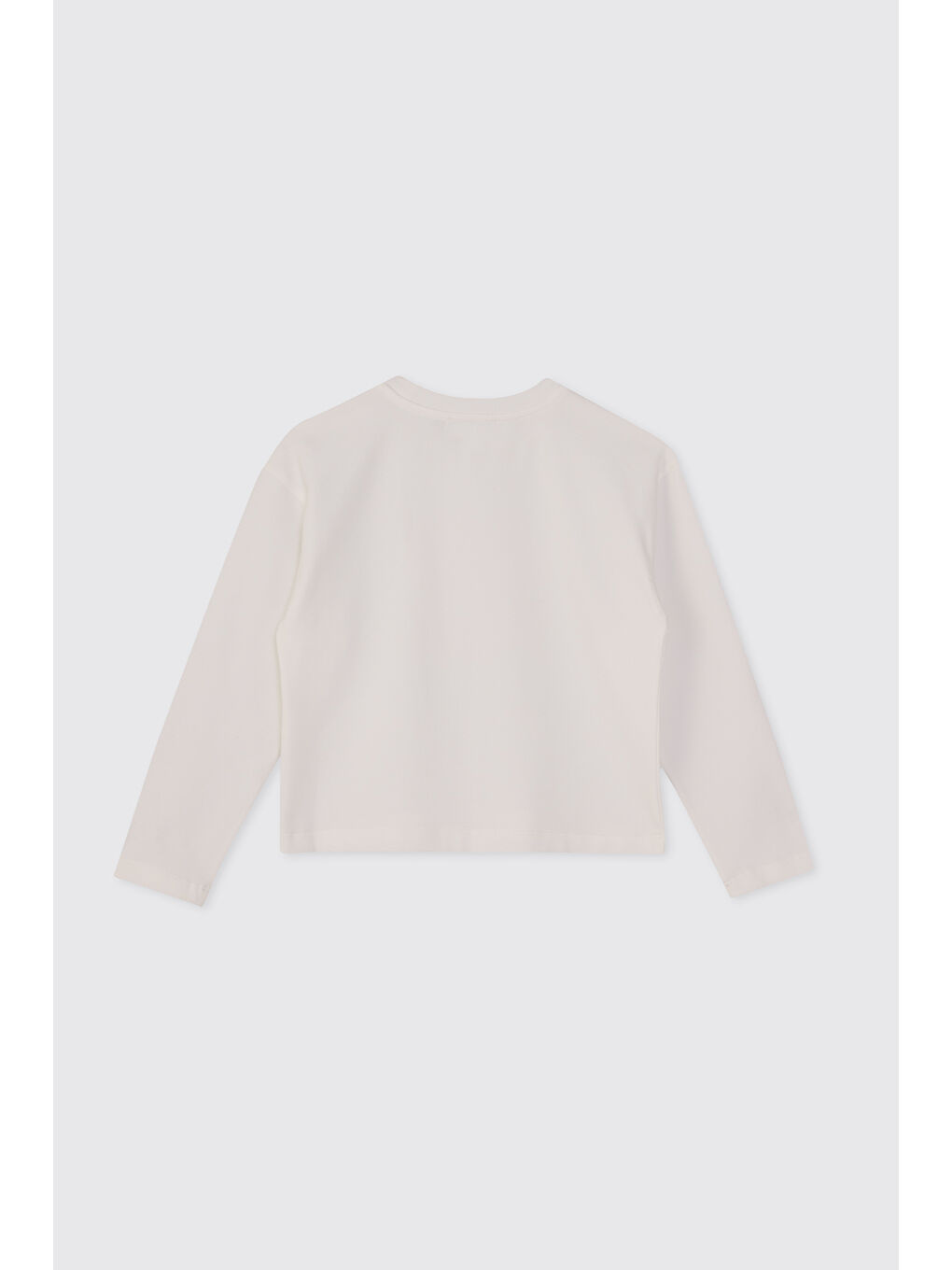 Kız Çocuk Uzun Kollu Beyaz Tişört-1