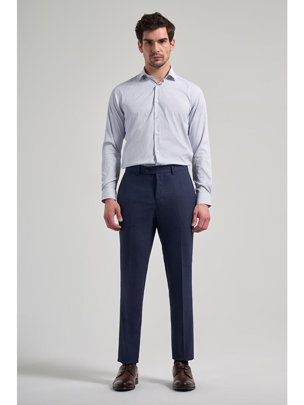 Lacivert Esnek Yandan Cepli Slim Fit Classic Erkek Pantolon 1003250160-1