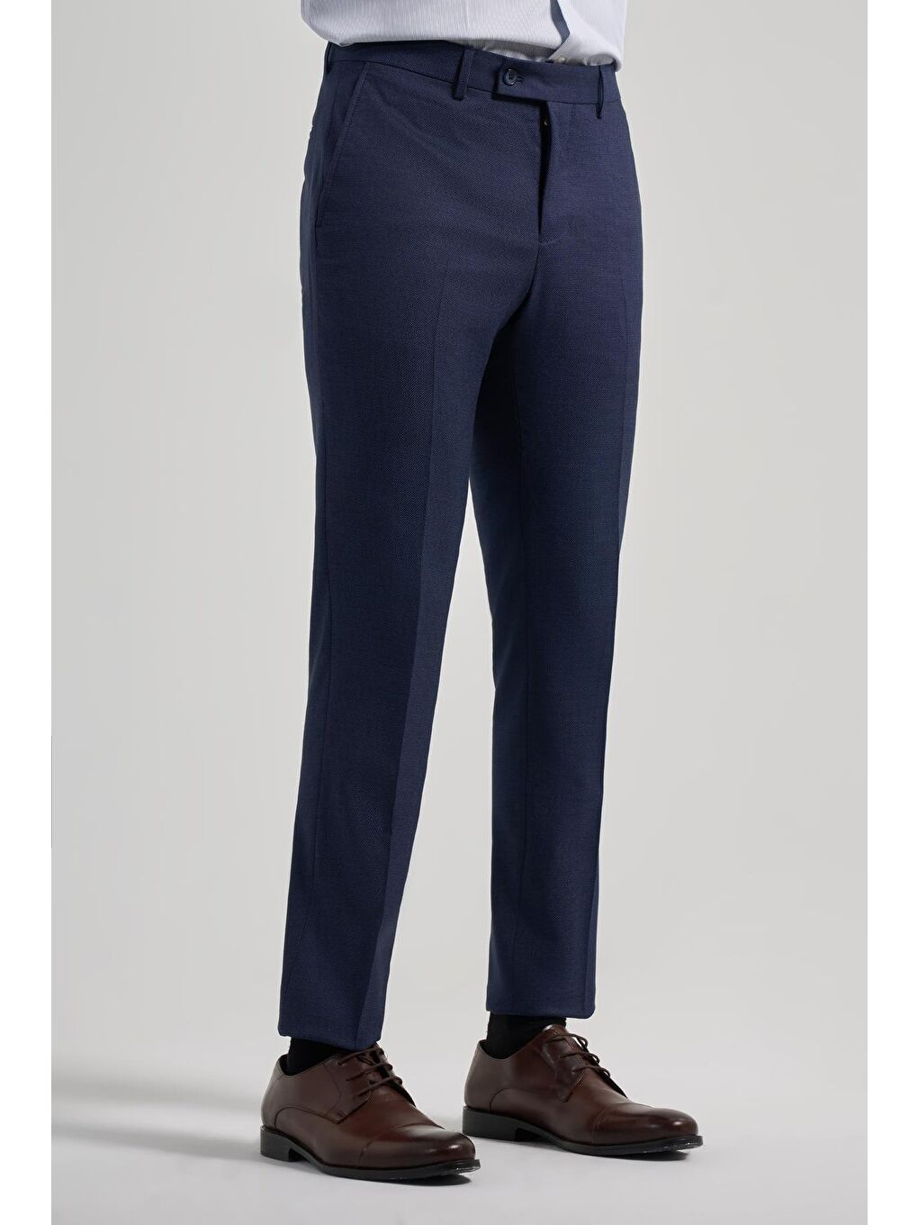 Lacivert Esnek Yandan Cepli Slim Fit Classic Erkek Pantolon 1003250160-2