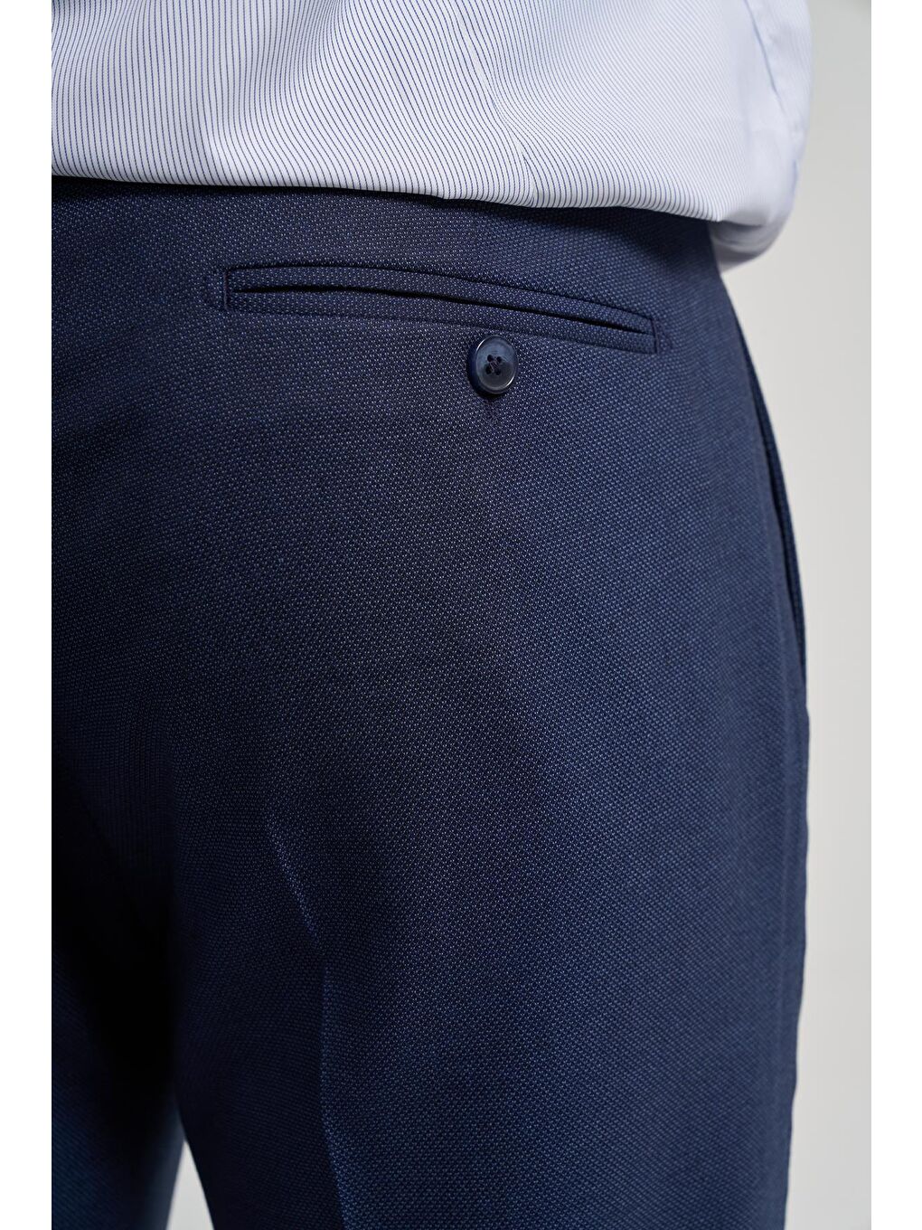 Lacivert Esnek Yandan Cepli Slim Fit Classic Erkek Pantolon 1003250160-4