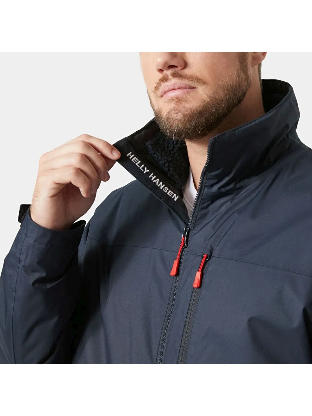 Lacivert Crew Hooded Pile Jacket Erkek Mont HHA.34526.HHA.597-2