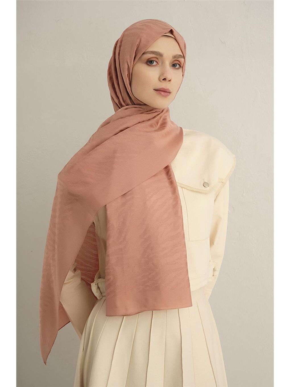 Pembe Pamora Zebra Desen Şal 1 37-1