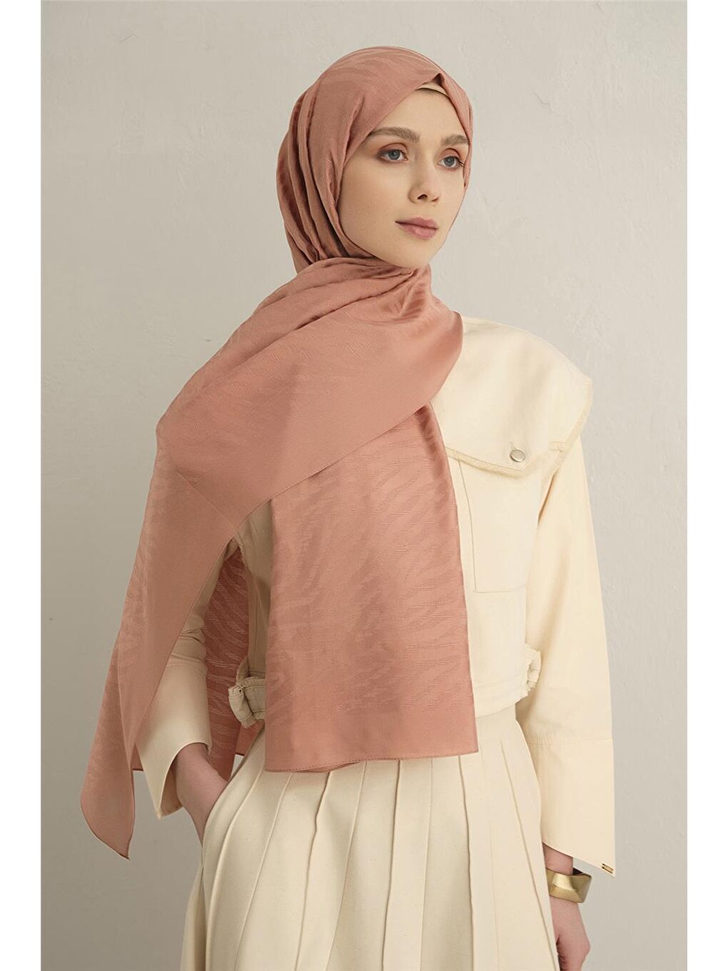 Pembe Pamora Zebra Desen Şal 1 37-2