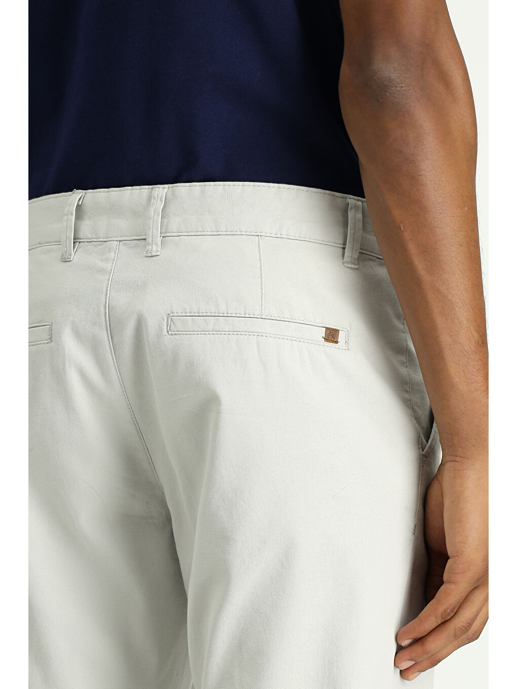 Gri Slim Fit Dar Kesim Elastanlı Kanvas / Chino Pantolon-4