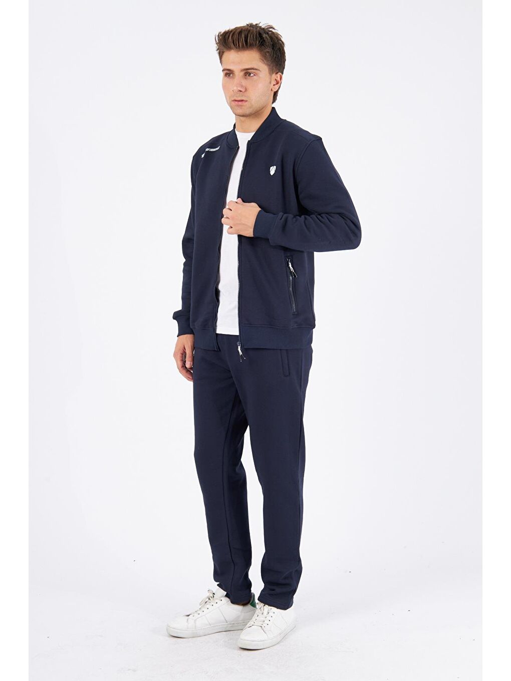 Şardonlu 3 Iplik Kışlık Eşofman Takımı Lacivert 5721-L-2