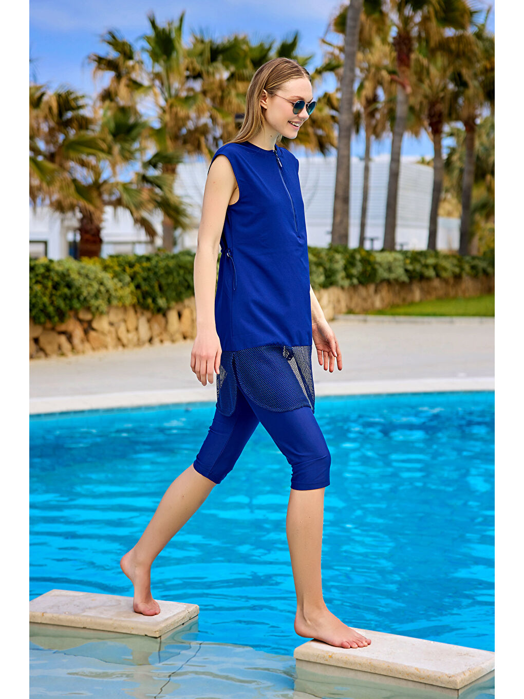 Lacivert Yarı Kapalı Mayo H2507-2-2