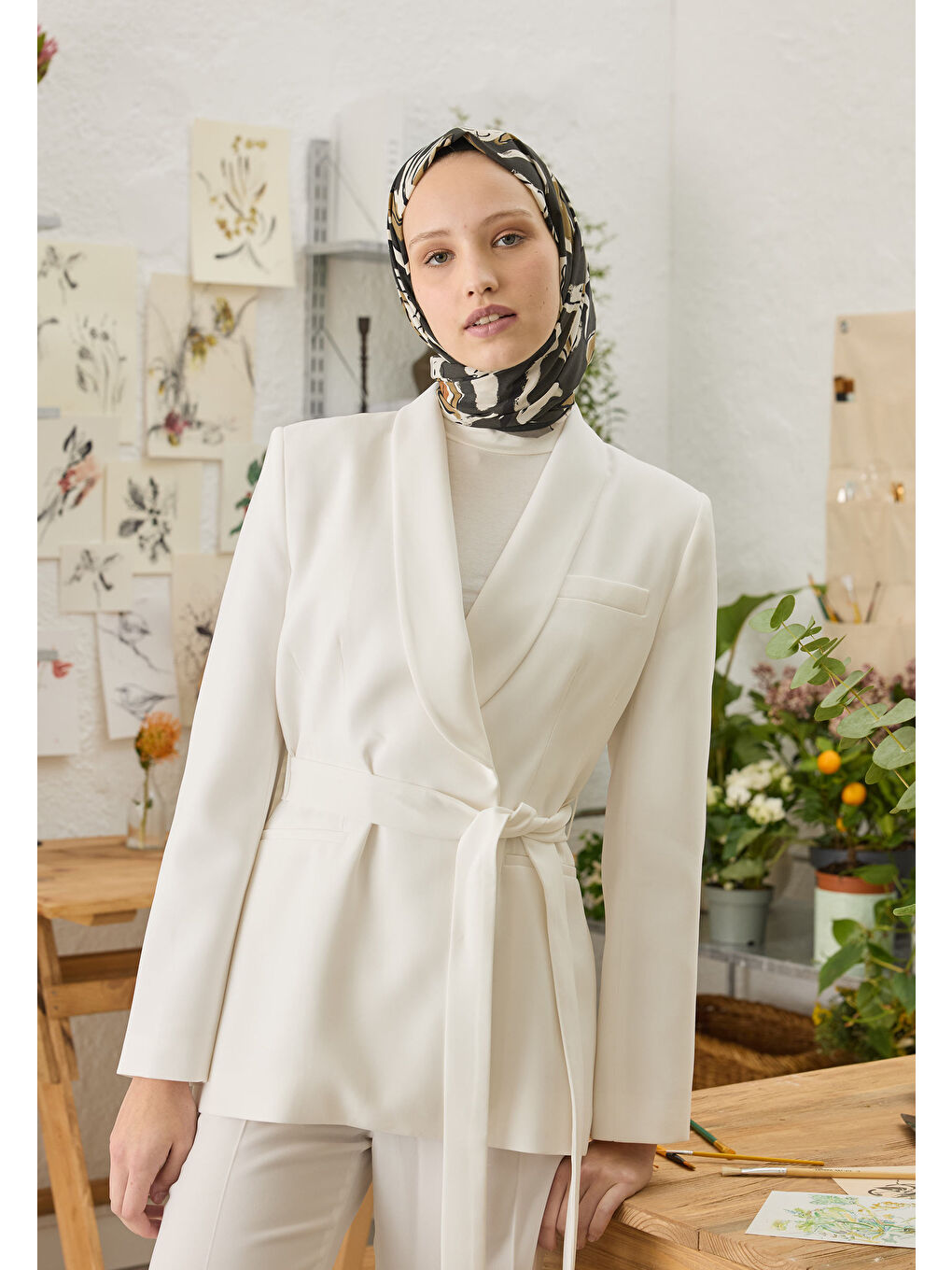 Aspen Desen Şal Antrasit-1