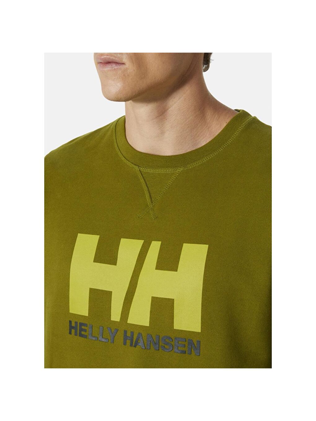 HH Logo Crew Erkek Yeşil Bisiklet Yaka Sweatshirt-2