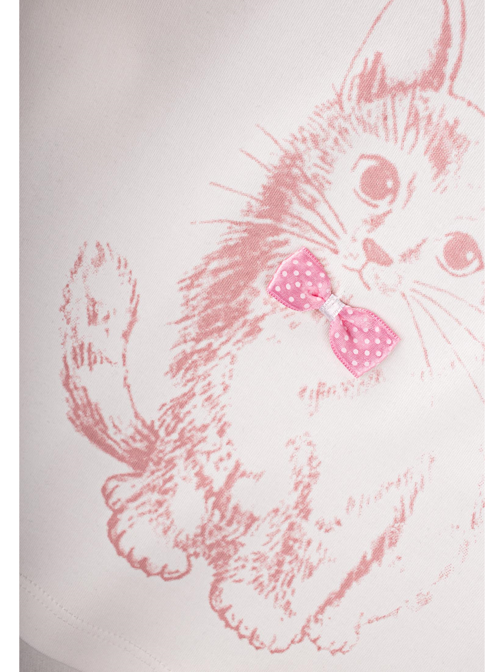 Kedi Baskılı Pijama Takım 2-8 Yaş Ekru-2