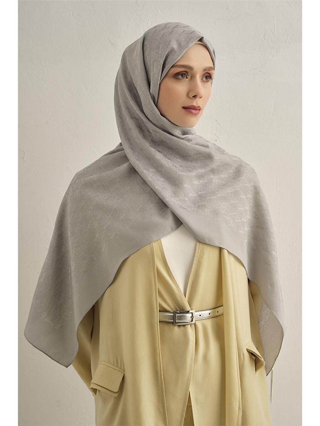 Gri Pamora Aa Monogram Şal 3 20-1