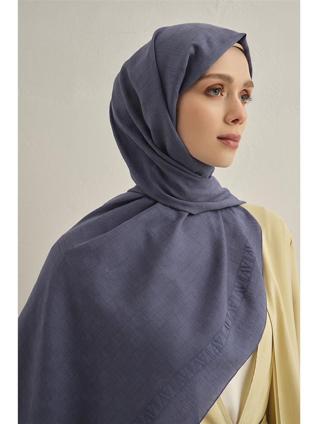 Mavi Pamora Dama Çerçeve Şal 2 26-3