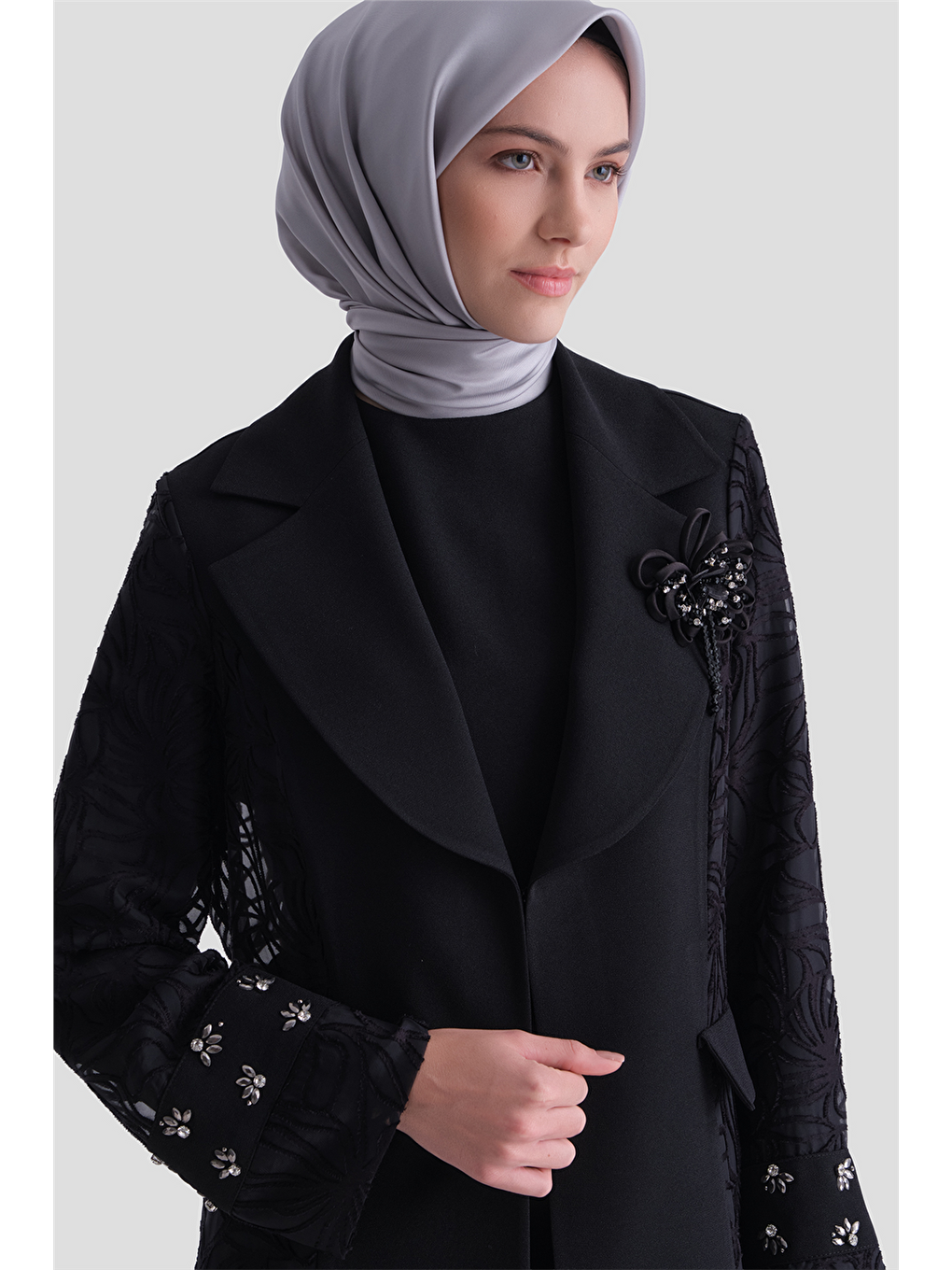 Dantel Detaylı Takım Siyah-2