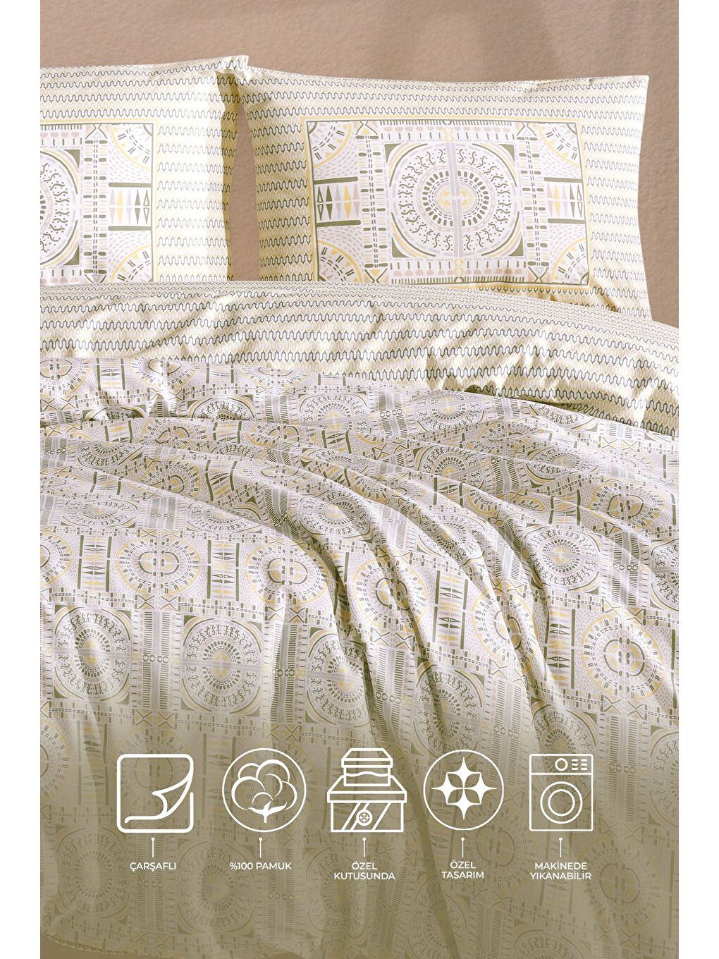 Matmazel Nevresim Takımı Çift Kişilik (200x220 cm) Yeşil-1