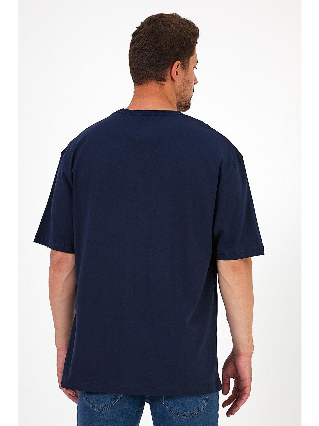 İndigo Bisiklet Yaka Kısa Kollu Basic  Erkek Tişört-3