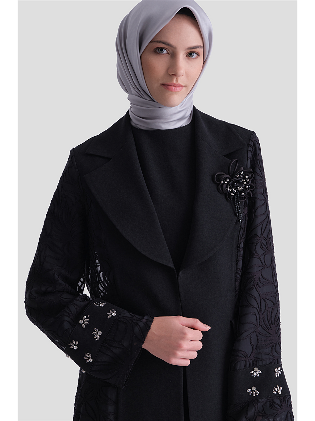 Dantel Detaylı Takım Siyah-4