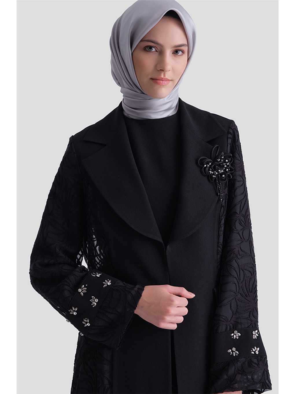 Dantel Detaylı Takım Siyah-5