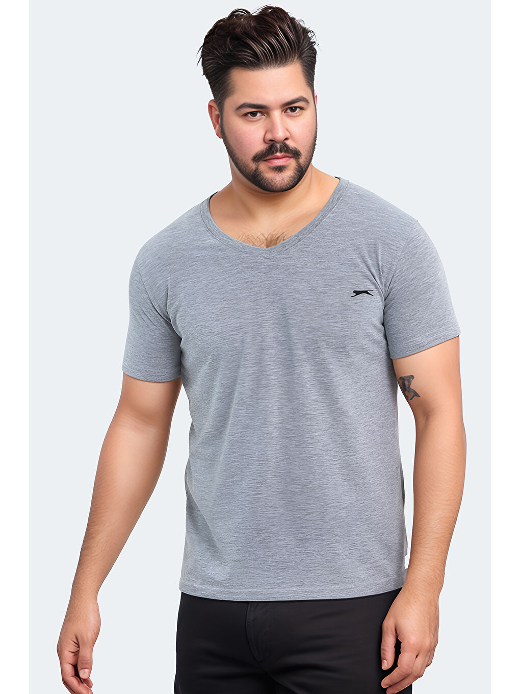 SARGON KTN  Erkek Büyük Beden Tişört Gri-2