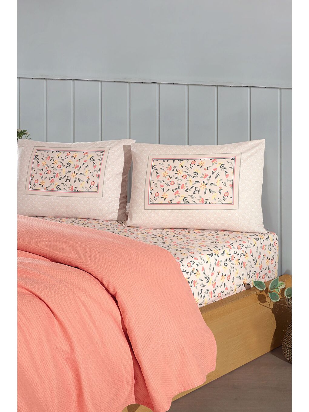 Pembe Angel Pike Takımı 4 Parça (200x220 cm) Somon-2