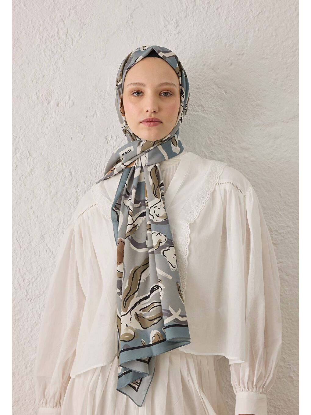 Aspen Desen Şal Mavi-2