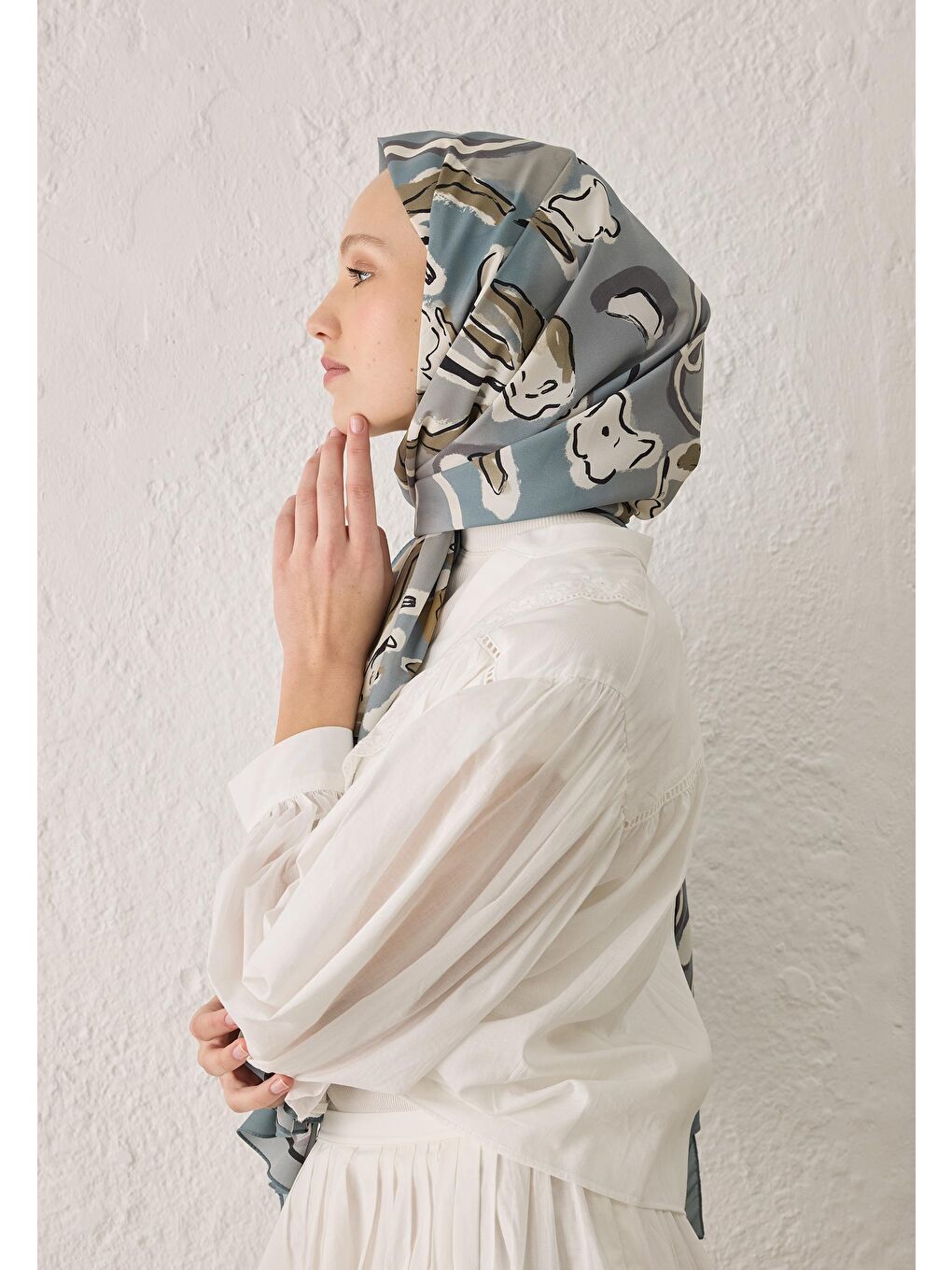 Aspen Desen Şal Mavi-3