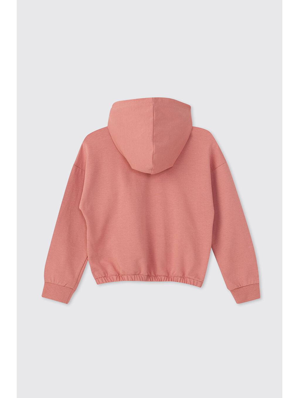 Kız Çocuk Baskılı Kapüşonlu Pembe Sweatshirt-1