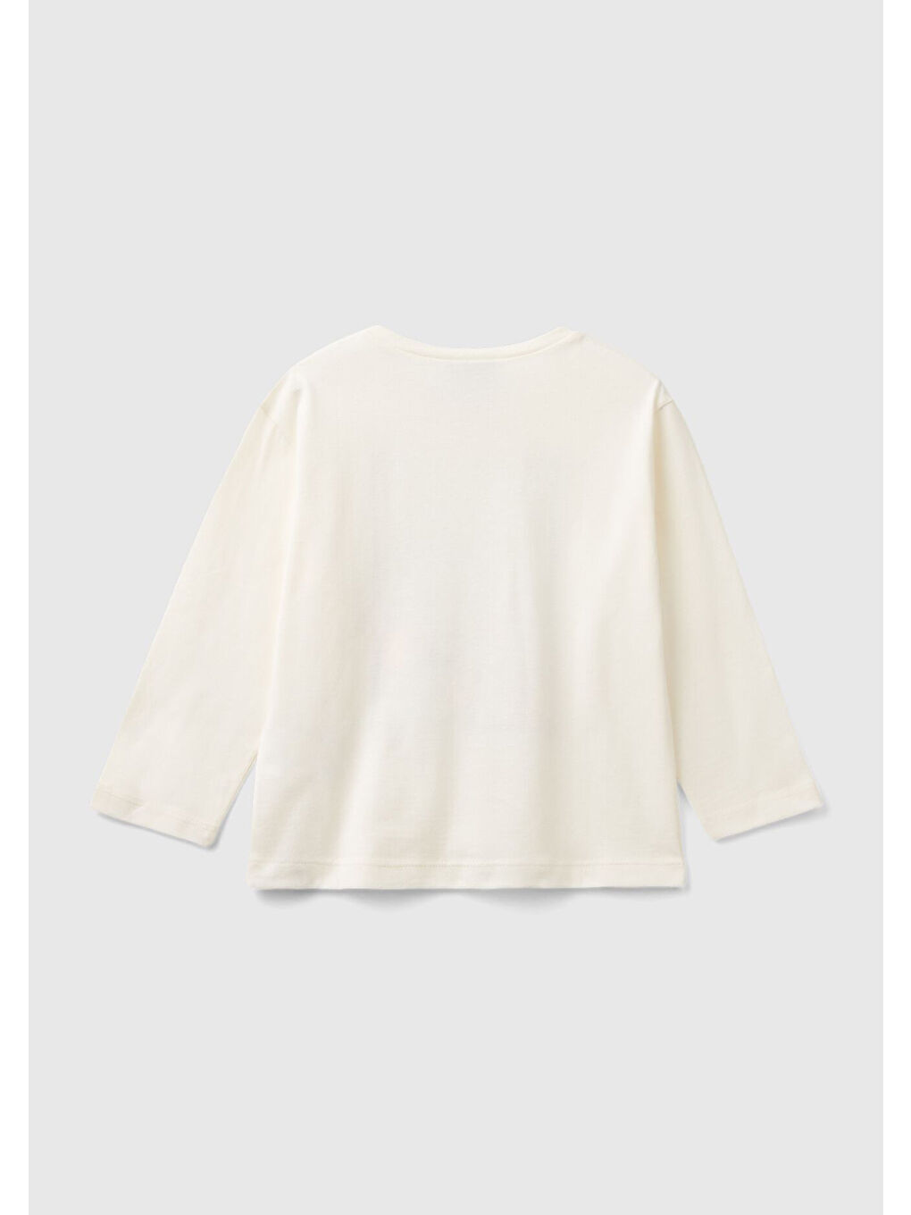 Erkek Çocuk Ekru Etek Ucu Logolu Fotoğraf Baskılı Uzun Kollu Tişört-1