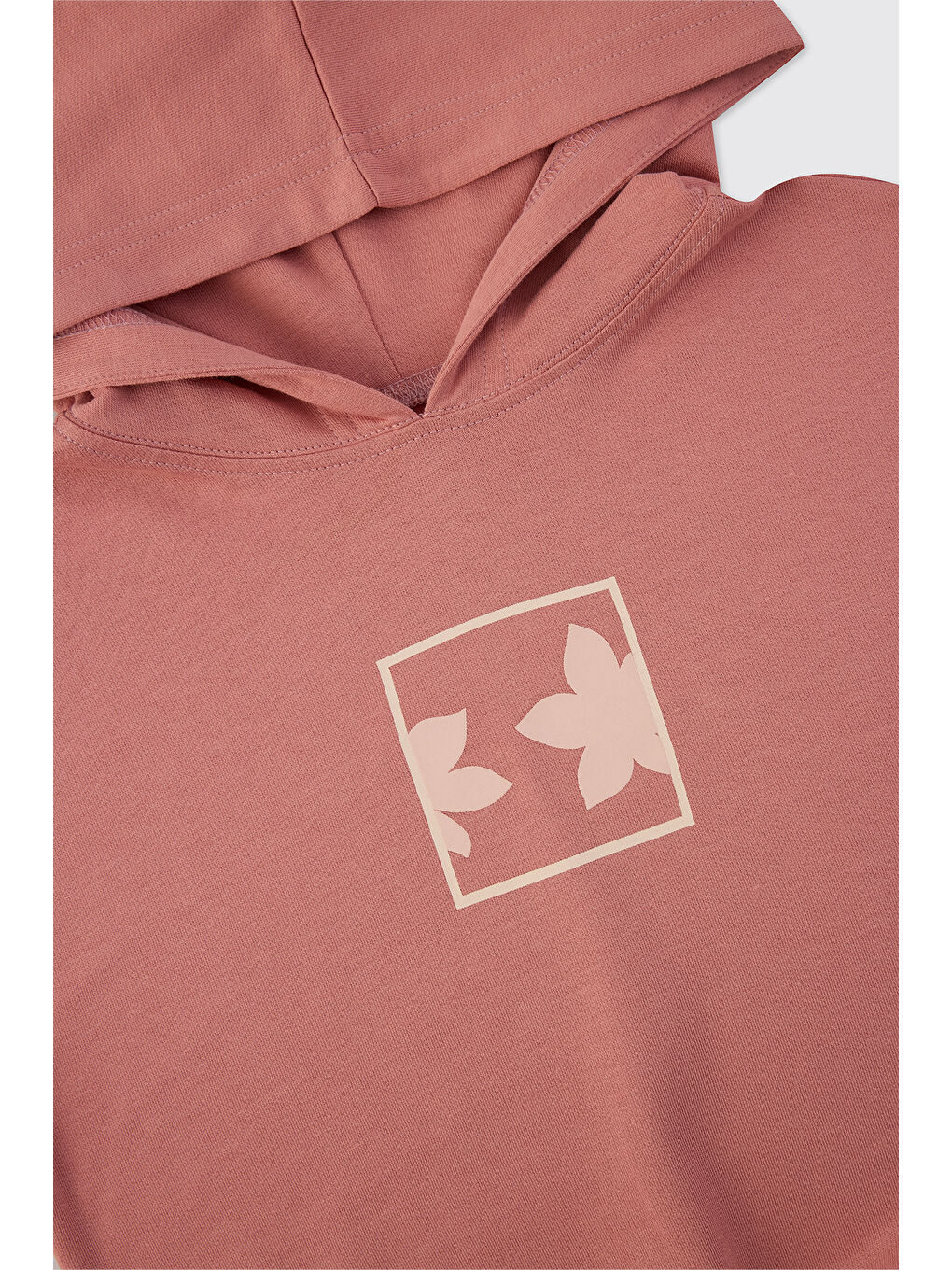 Kız Çocuk Baskılı Kapüşonlu Pembe Sweatshirt-2