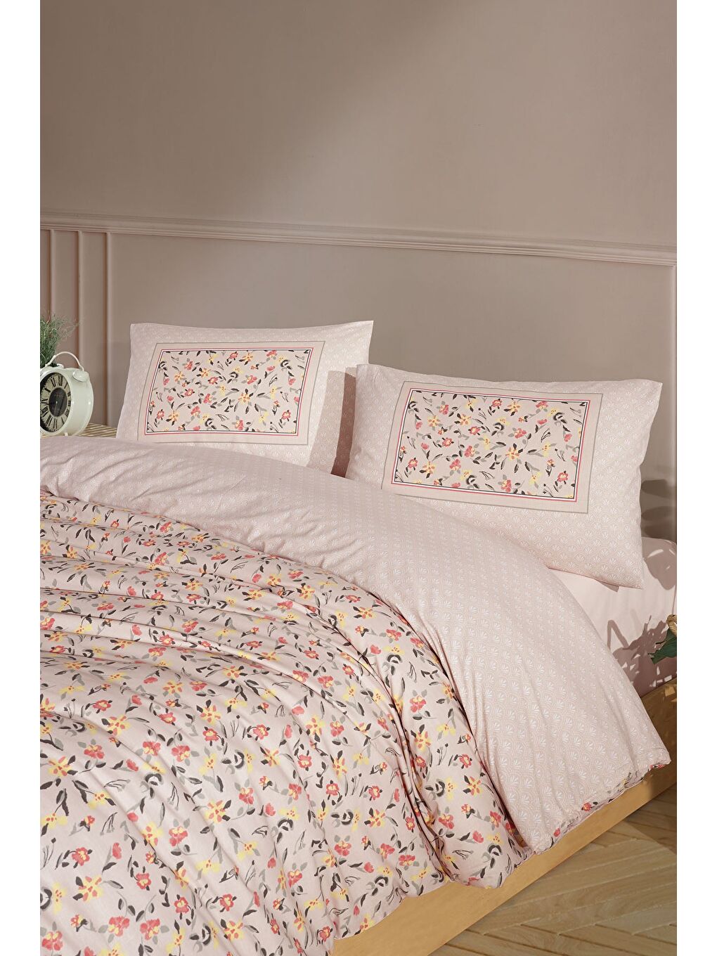 Pembe Angel Nevresim Takımı Çift Kişilik (200x220 cm) Somon-2