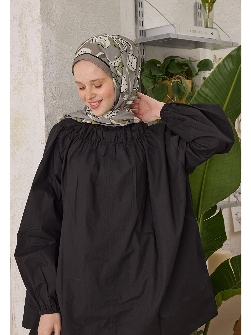 Gri Aspen Desen Şal Gümüş-1