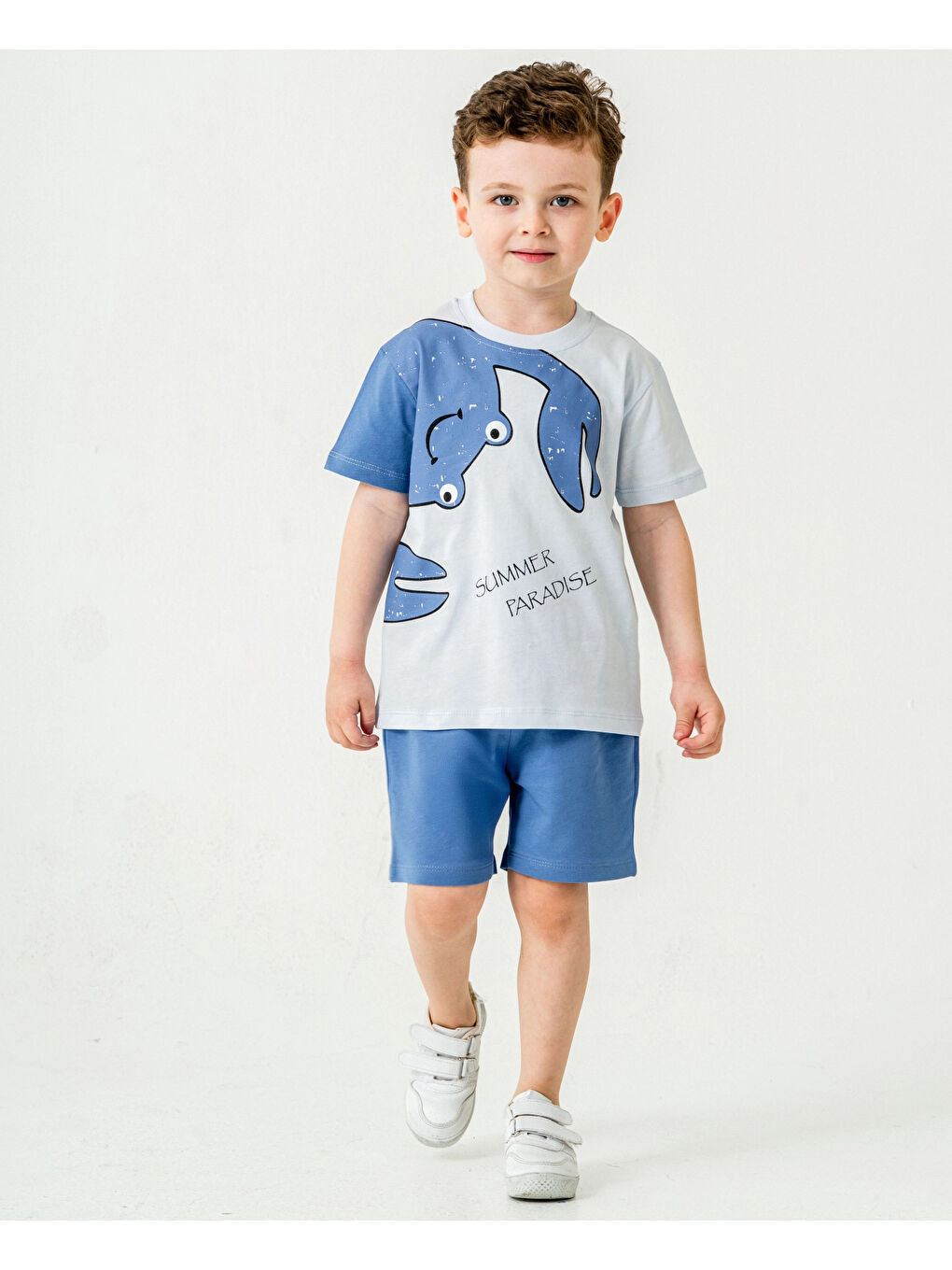 İndigo Yengeç Baskılı Erkek Çocuk Takım 50306