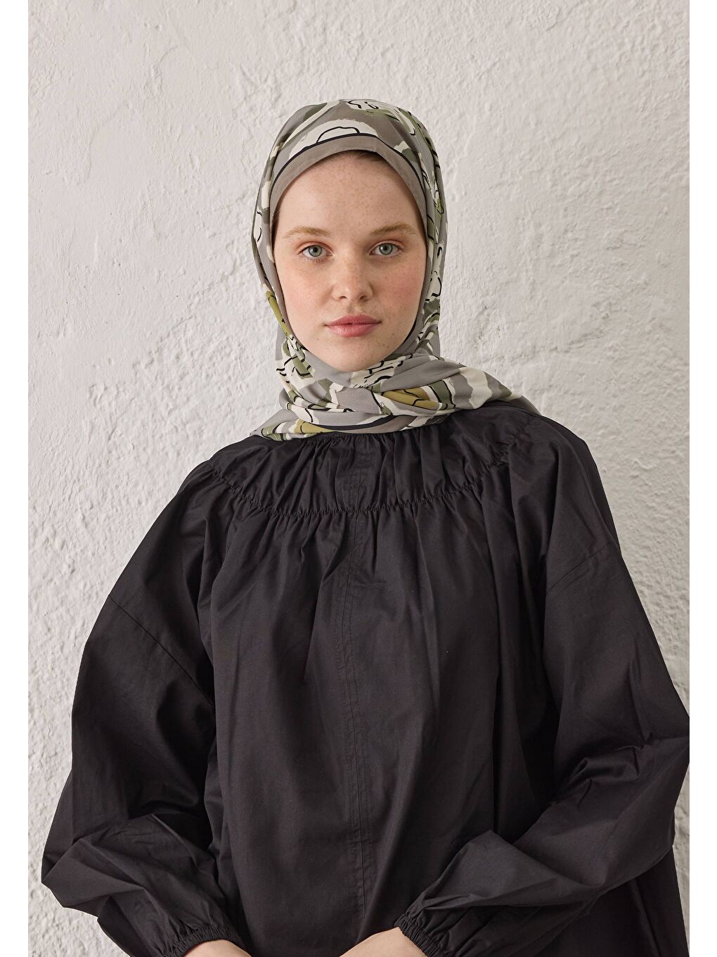 Gri Aspen Desen Şal Gümüş-2