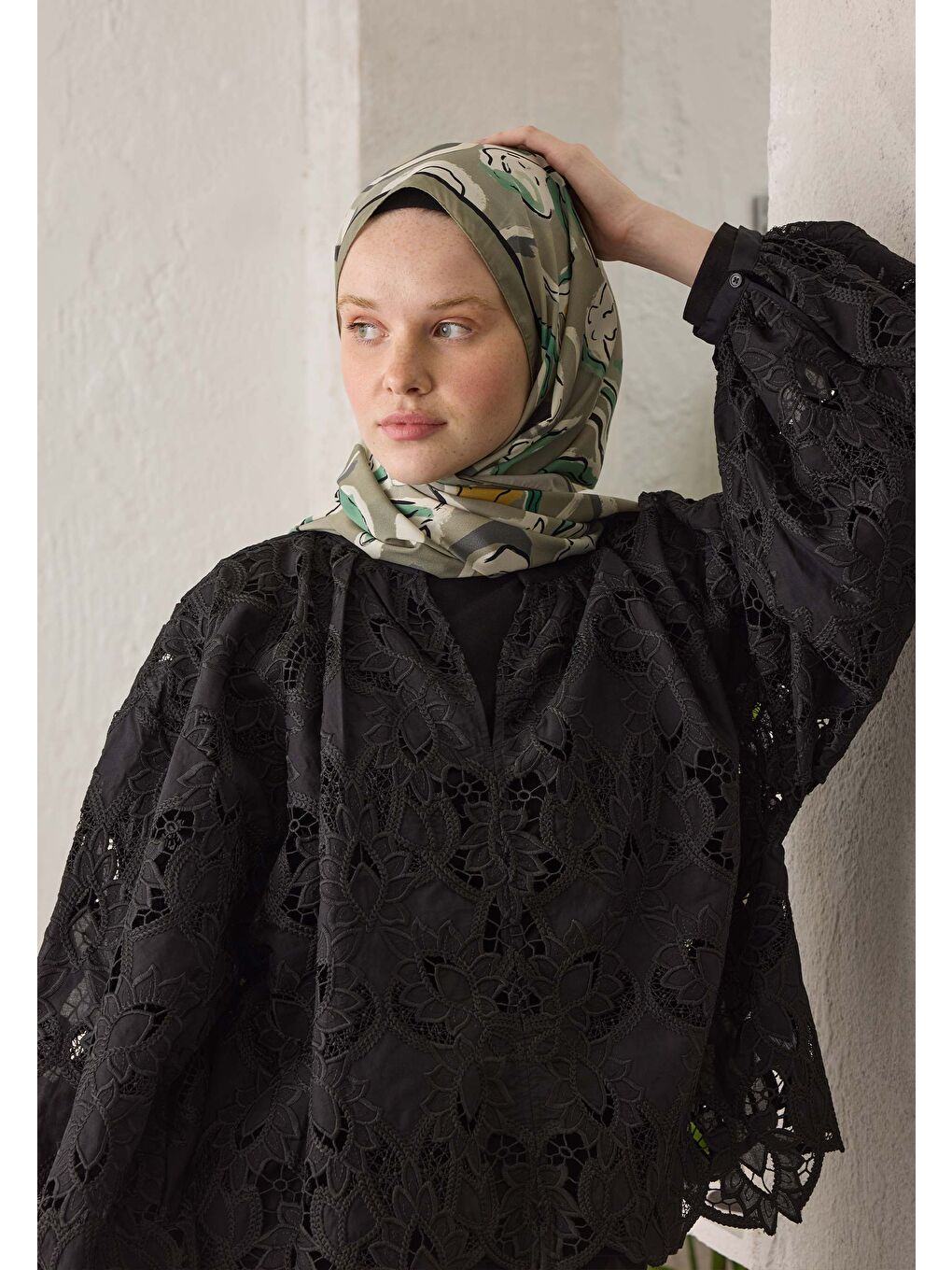 Aspen Desen Şal Naturel Bej-3