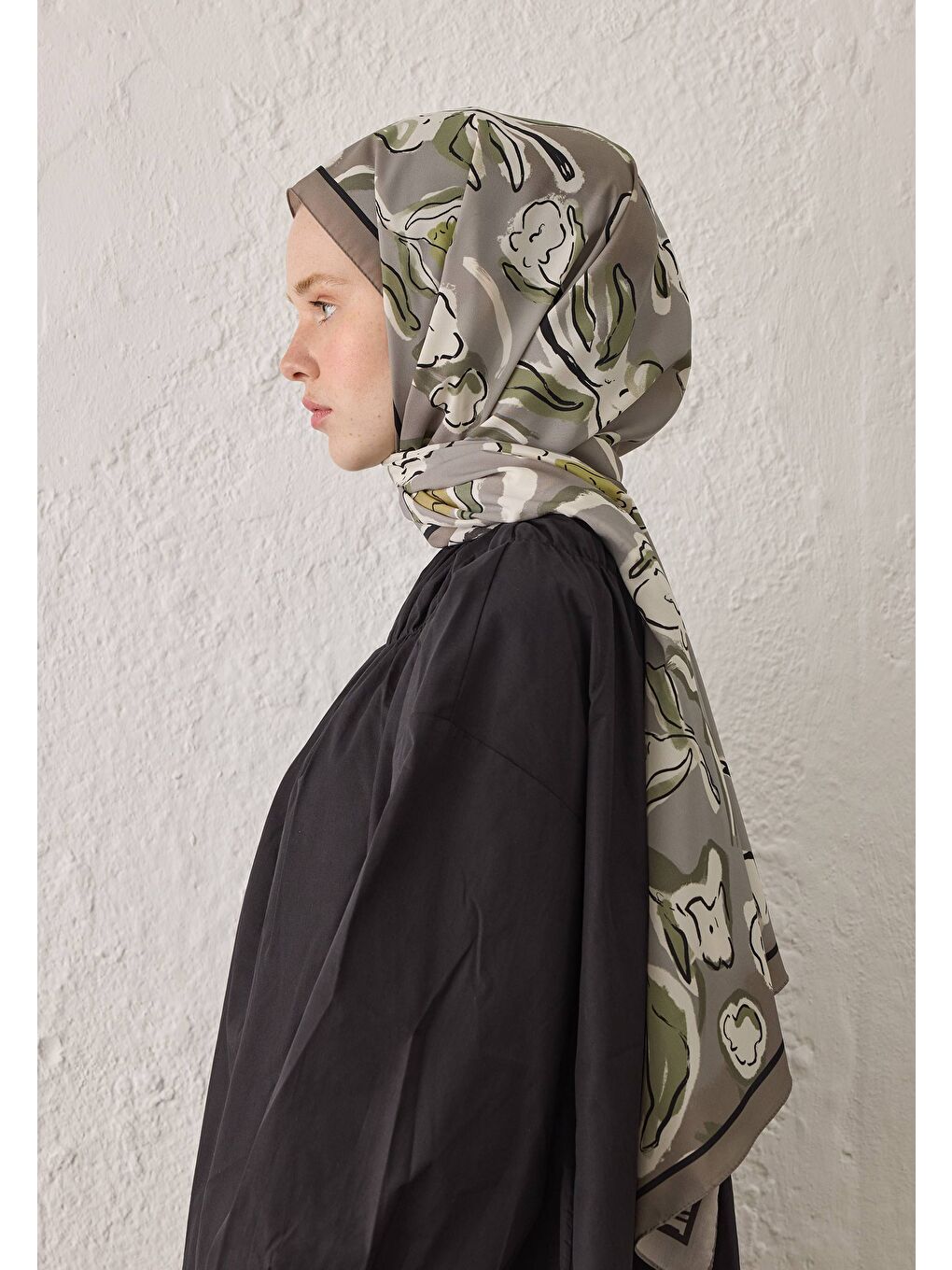 Gri Aspen Desen Şal Gümüş-3