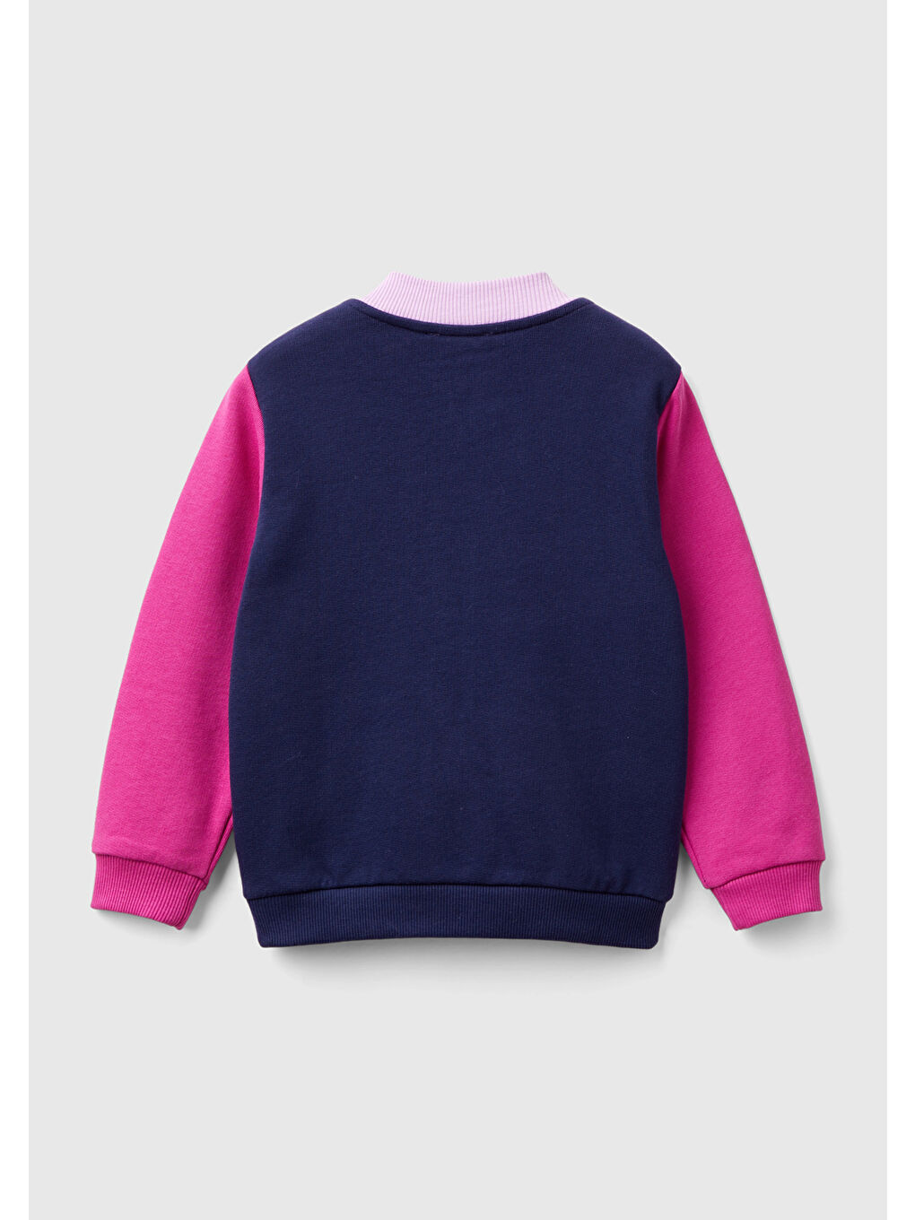 United Colors Of Benetton Kız Çocuk Lila Mix Önü Logo Baskılı Normal Kesim Fermuarlı Cepli Sweatshirt - 1