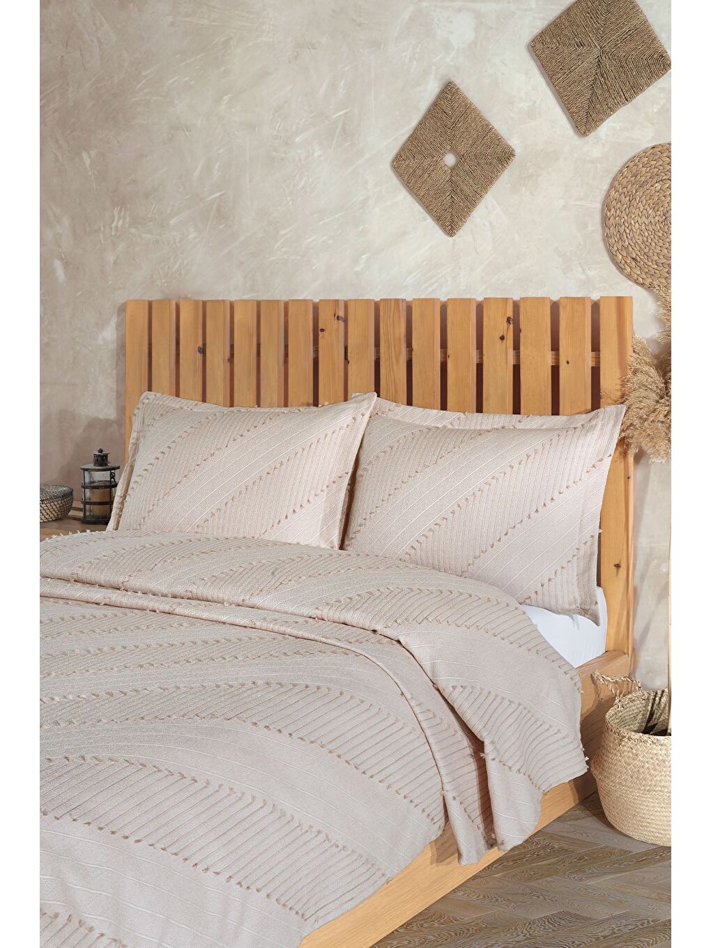 Karya Yatak Örtüsü Çift Kişilik (240x250 cm) Ekru-2