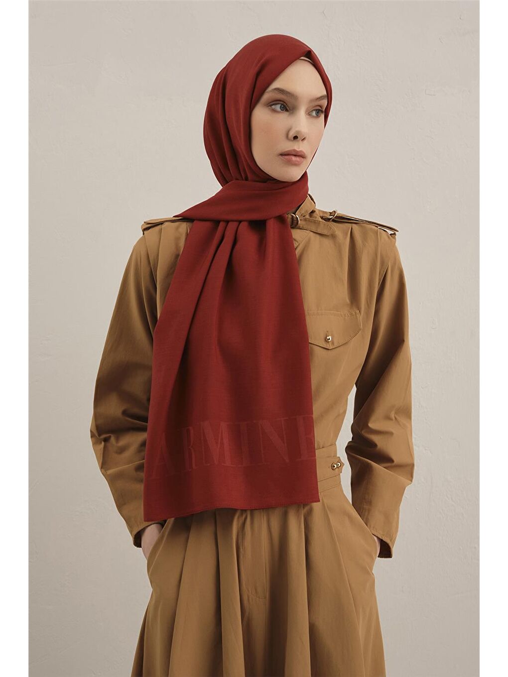 Bordo Logo Drop Pamuk İpek Şal 32-1