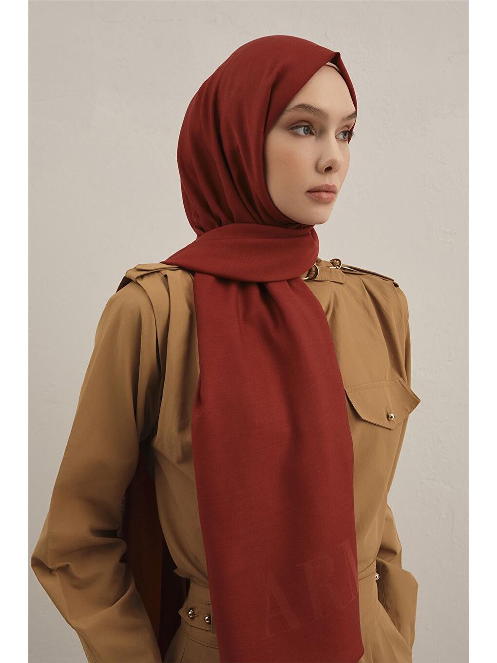 Bordo Logo Drop Pamuk İpek Şal 32-2