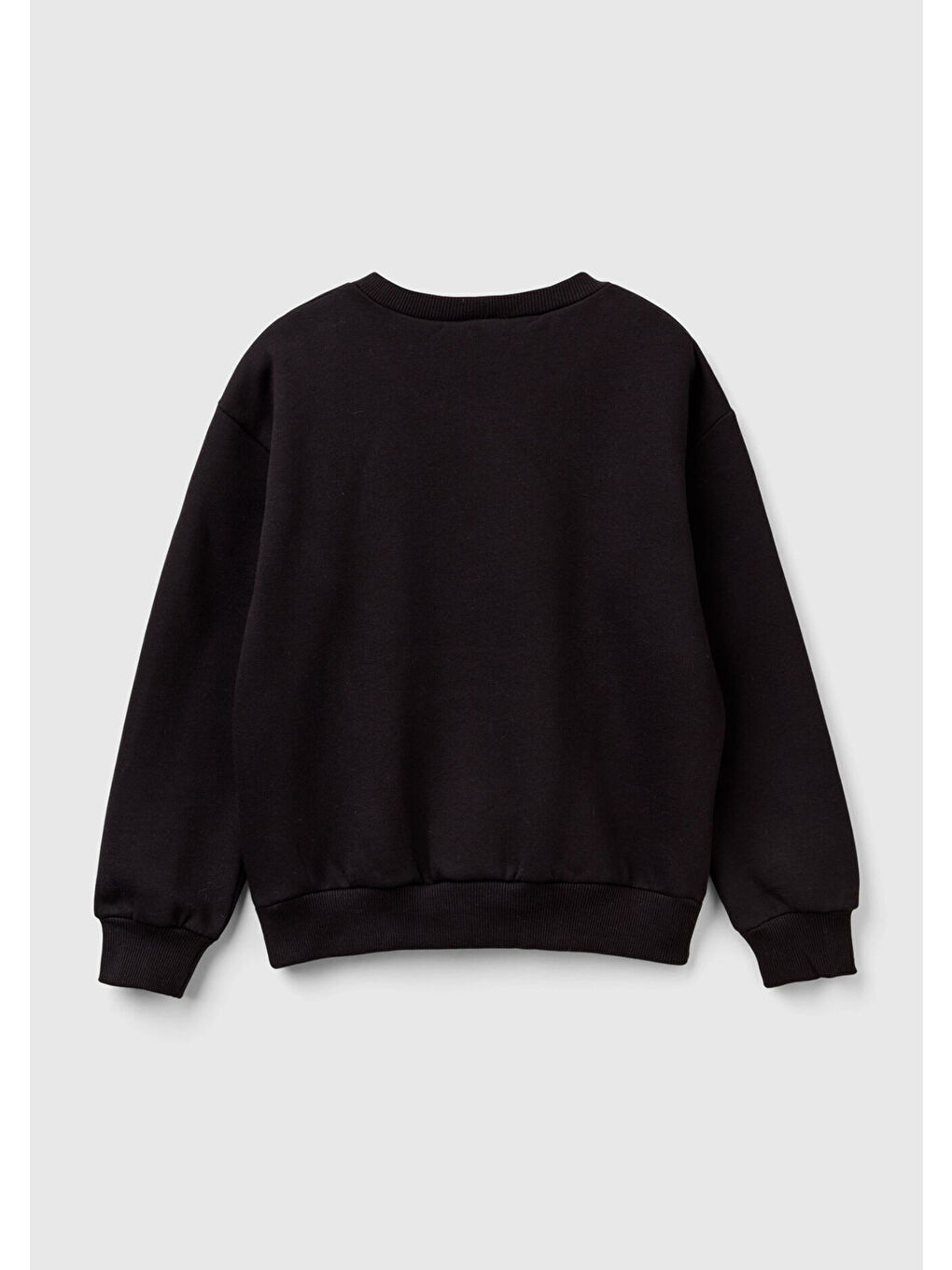 Kız Çocuk Siyah Etek Ucu Logolu Mickey Mouse Baskılı Rahat Kesim Sweatshirt-1