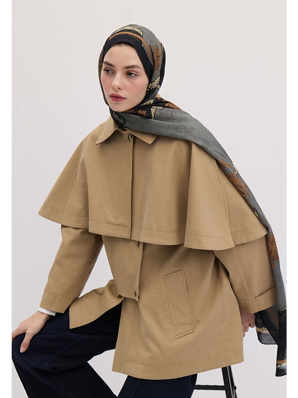 Sıenna Desen Şal Siyah