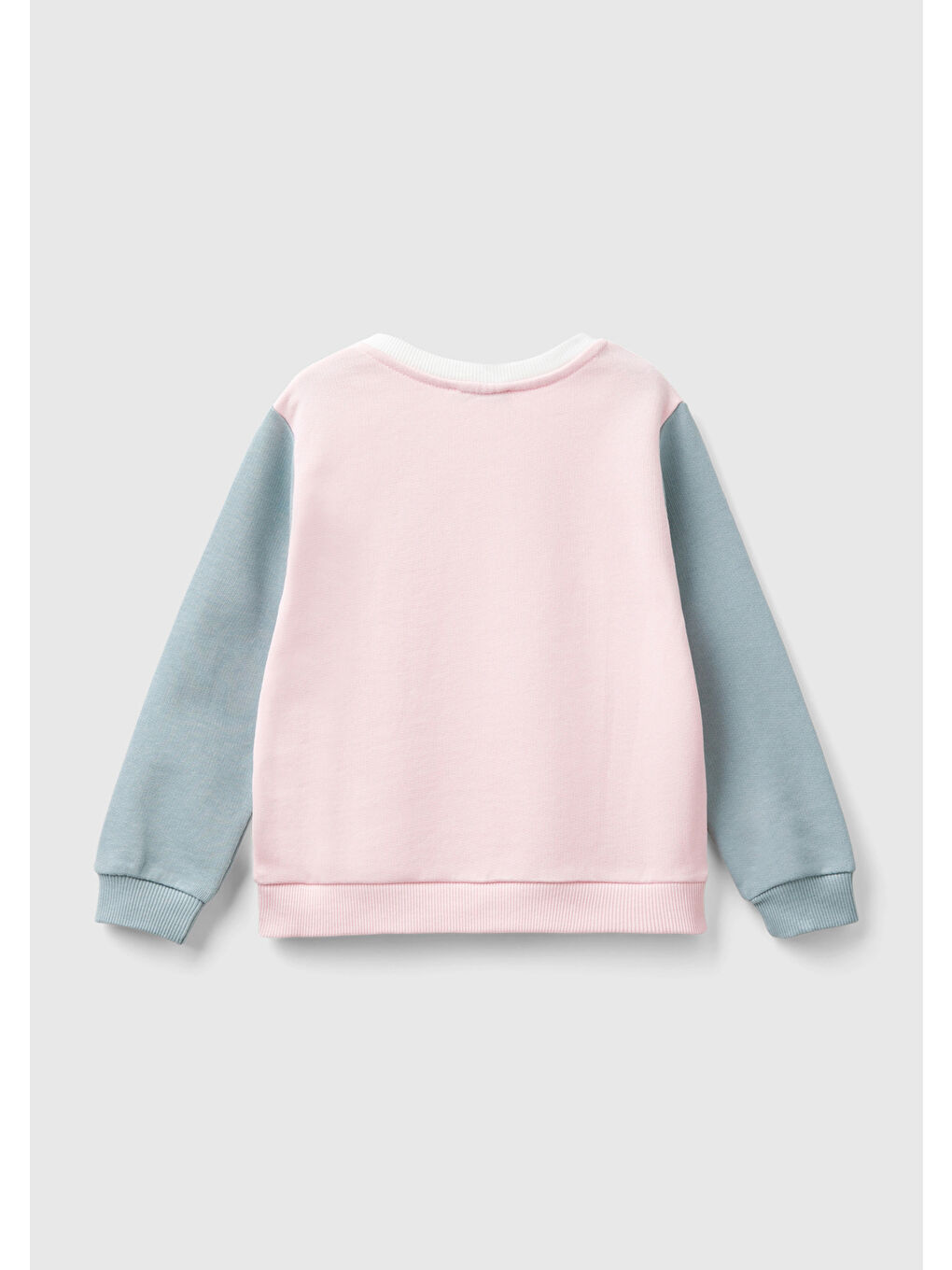 United Colors Of Benetton Kız Çocuk Pembe Mix Önü Simli Logo Baskılı Normal Kesim Bisiklet Yaka Sweatshirt - 1