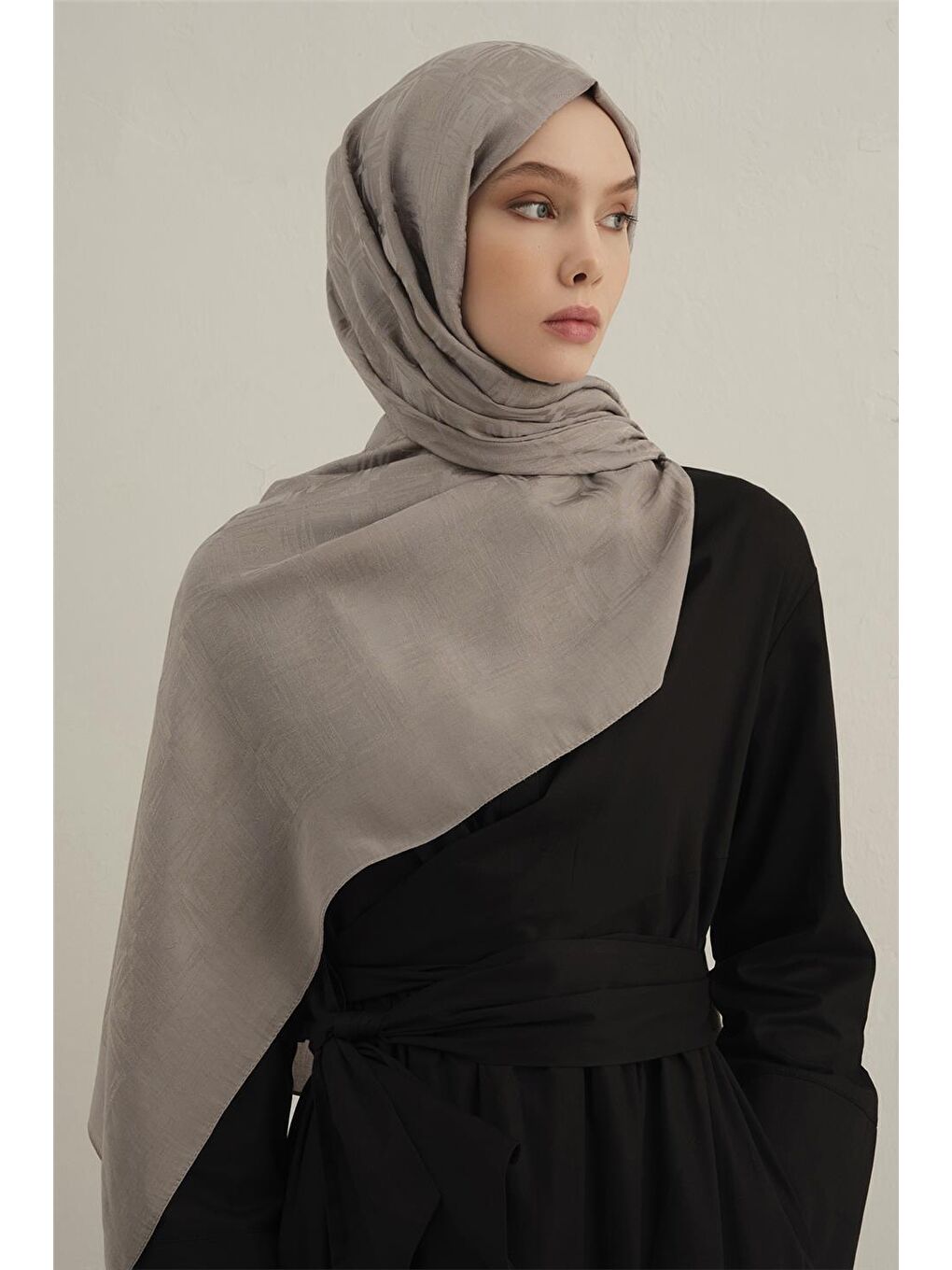 Bej Lyocell Naia Kare Monogram Şal 6 20-1