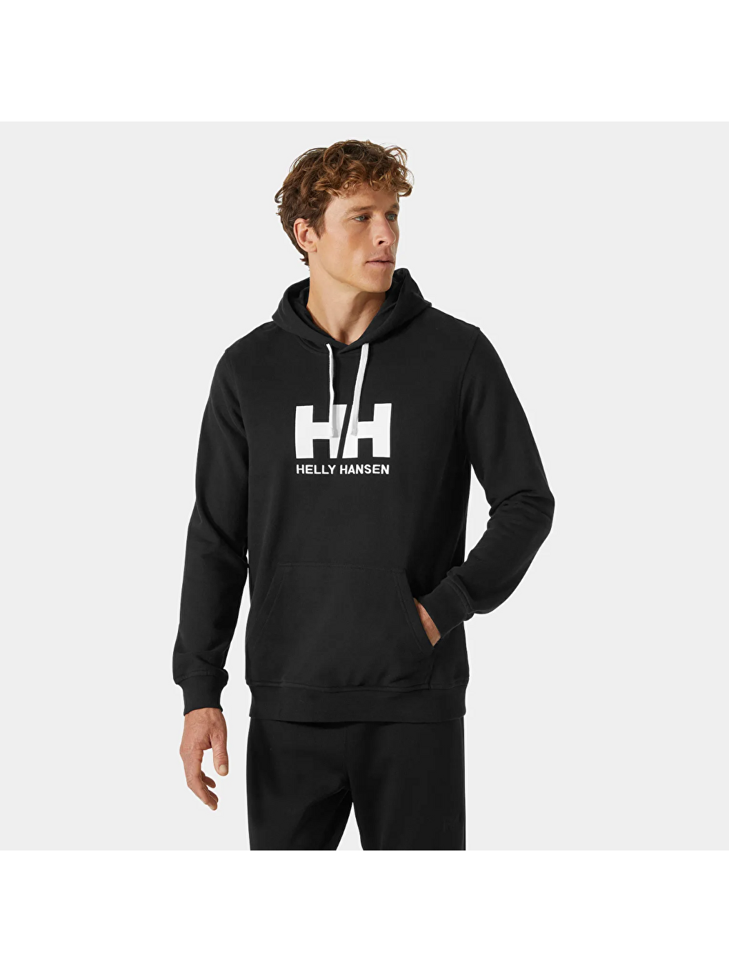 HH Logo Hoodie Erkek Siyah Kapüşonlu Sweatshirt
