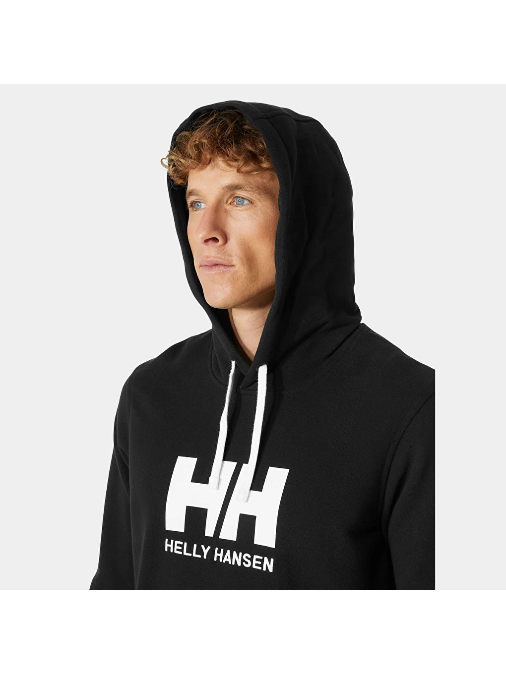 HH Logo Hoodie Erkek Siyah Kapüşonlu Sweatshirt-1