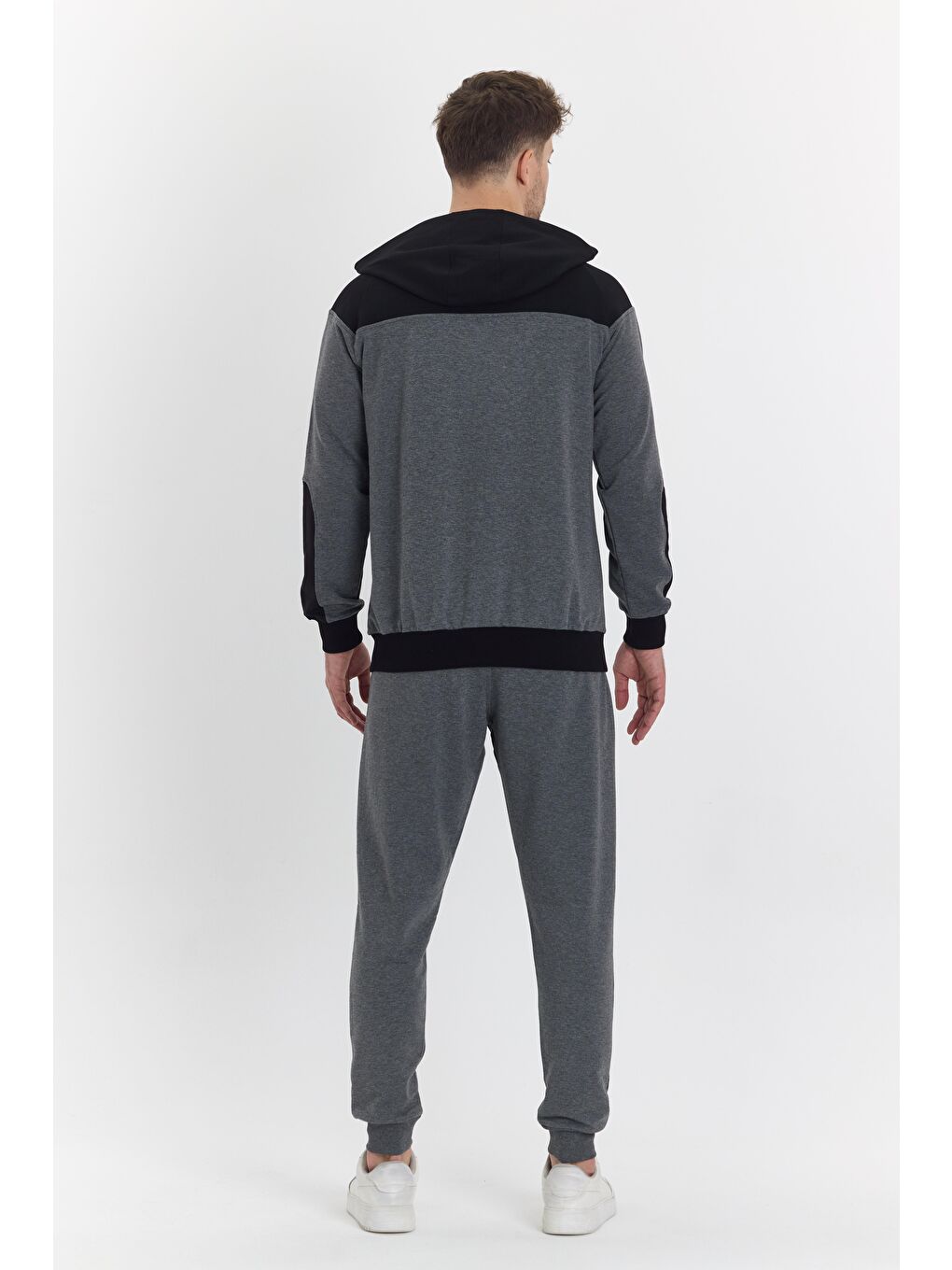Pamuklu Kapüşonlu Antrasit Erkek Eşofman Takımı 5294-A-5