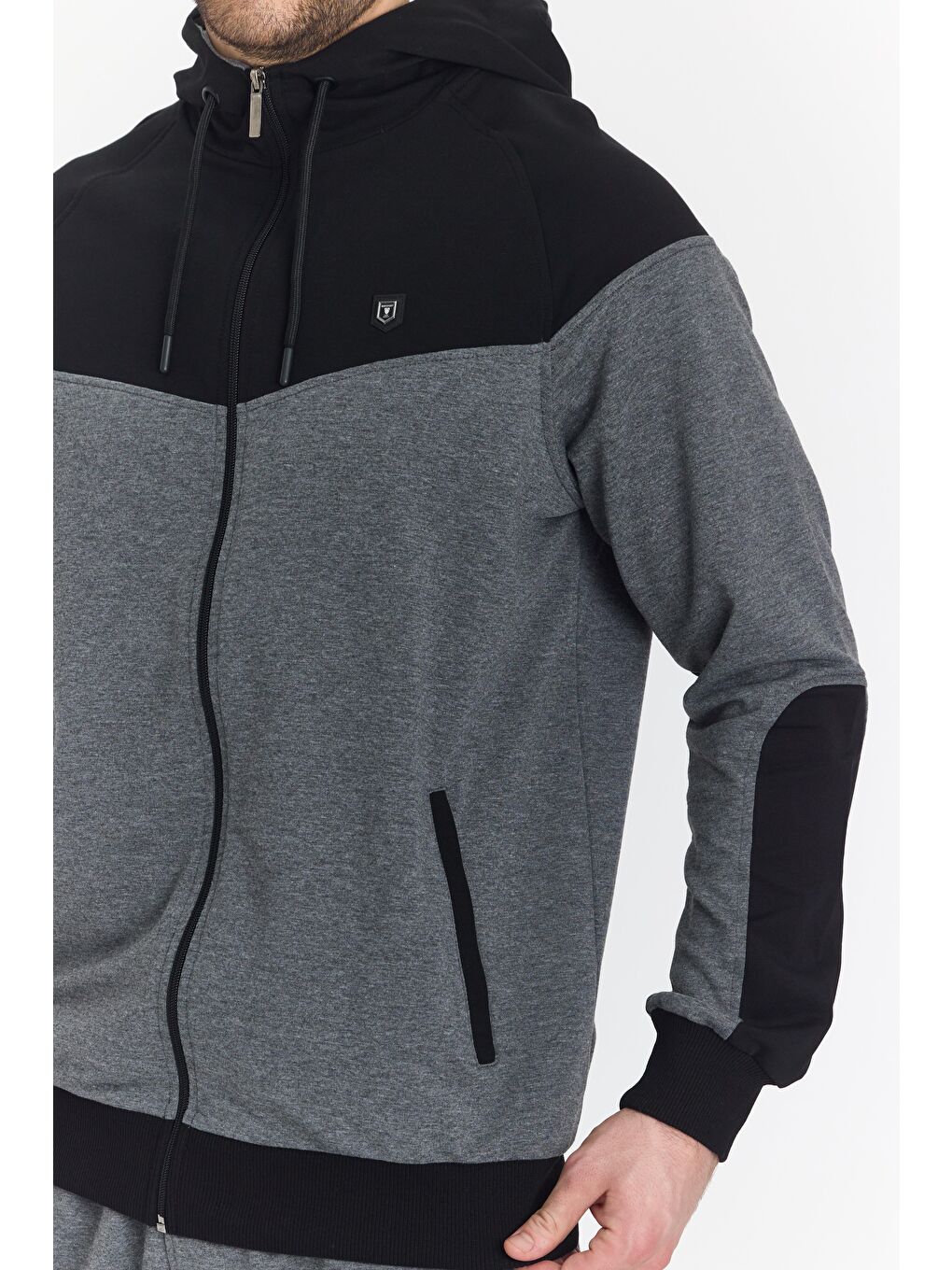 Pamuklu Kapüşonlu Antrasit Erkek Eşofman Takımı 5294-A-6