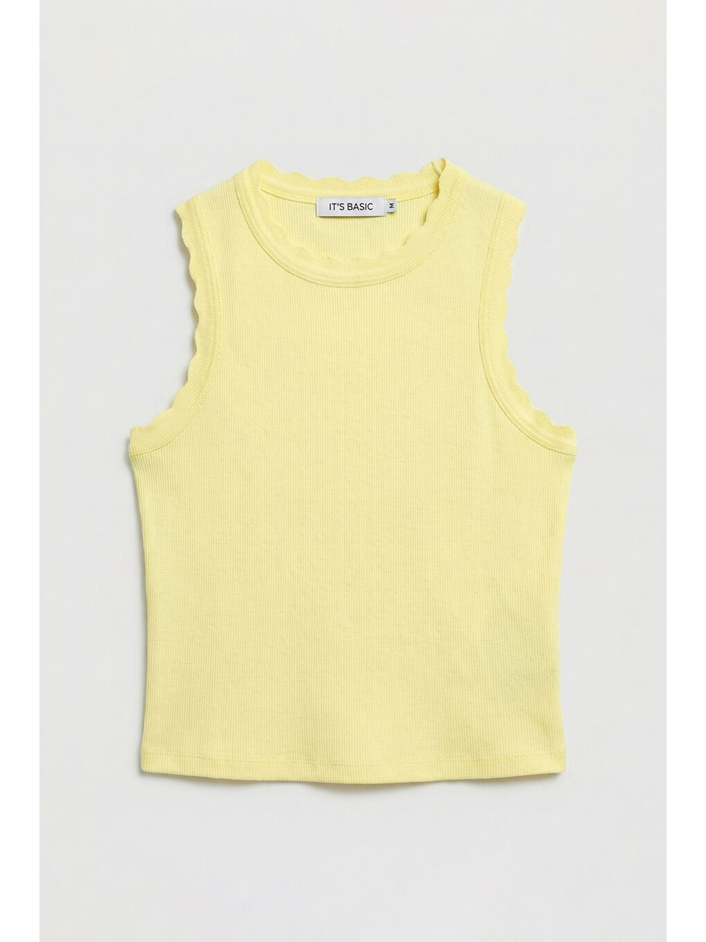 Kadın Sarı s6-108 Crop İnce Yazlık Triko Body