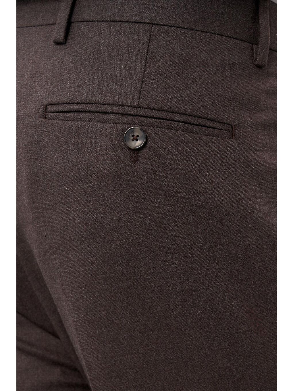 Koyu Kahverengi Esnek Yandan Cepli Comfort Fit Classic Erkek Pantolon 1003245207-4